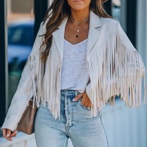 Faux Suede Fringe Jacket